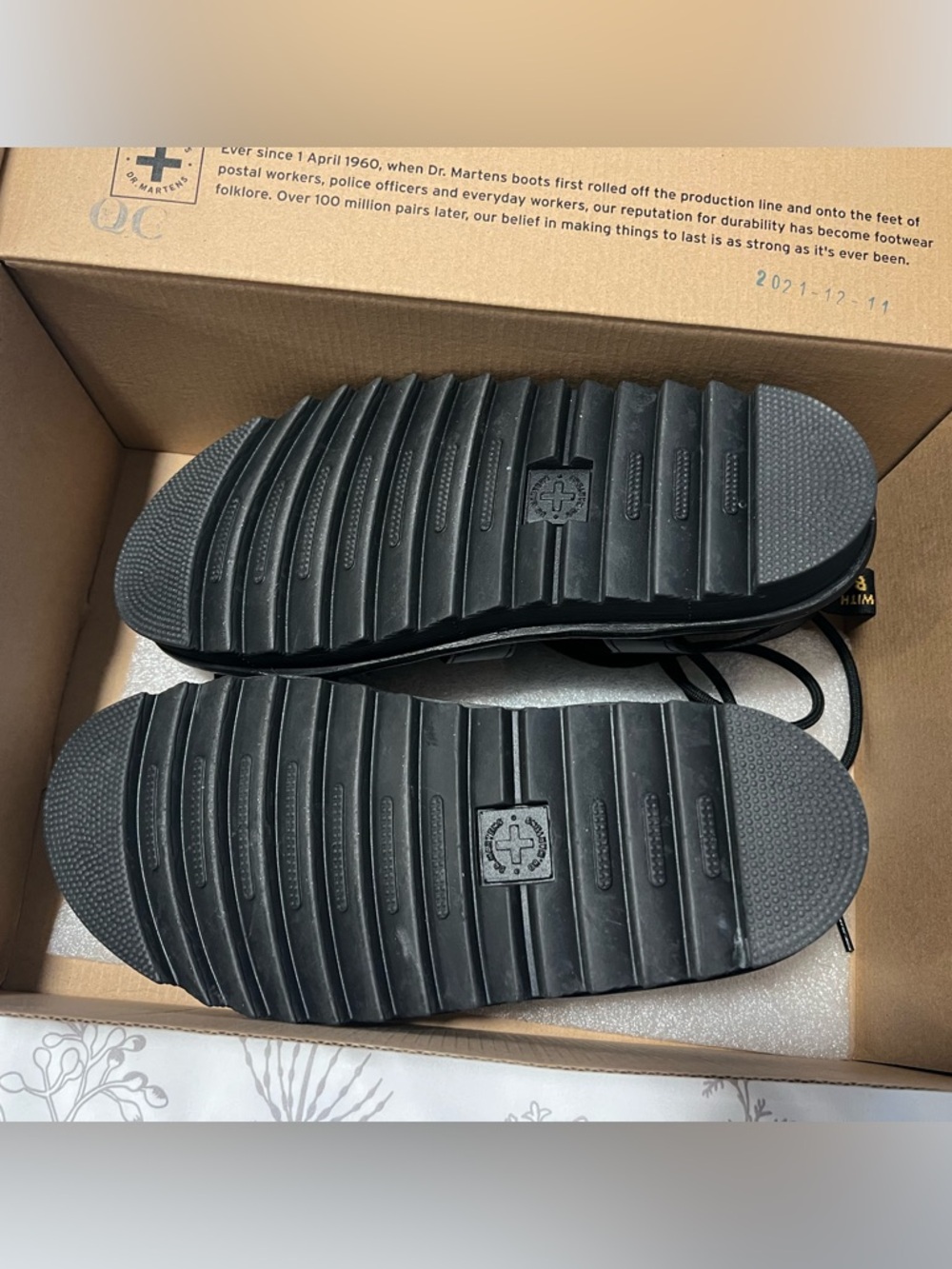 Dr. Martens Black Nartilla Hydro Leather Sandals - Picture 2 of 3